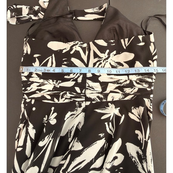 White House Black Market Dress Floral Halter Midi Dress Button Dainty Size 4 - Picture 10 of 11